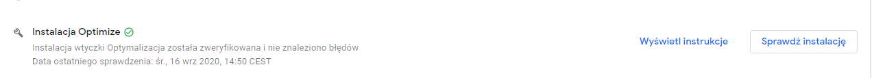 Instalacja Optimize