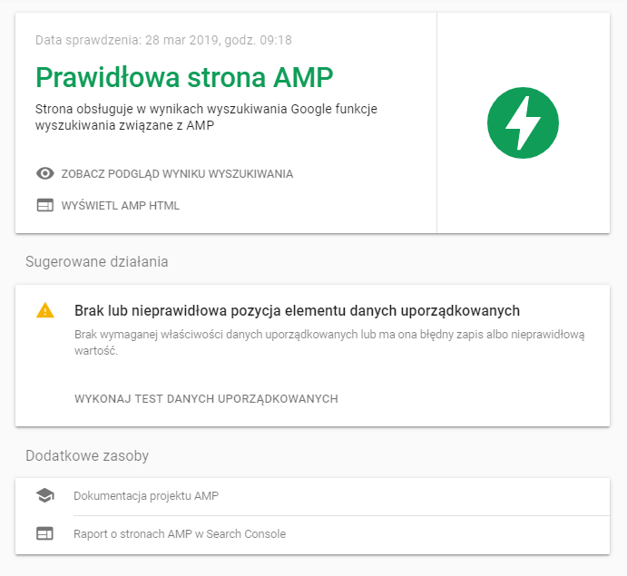 Strona w technologii AMP